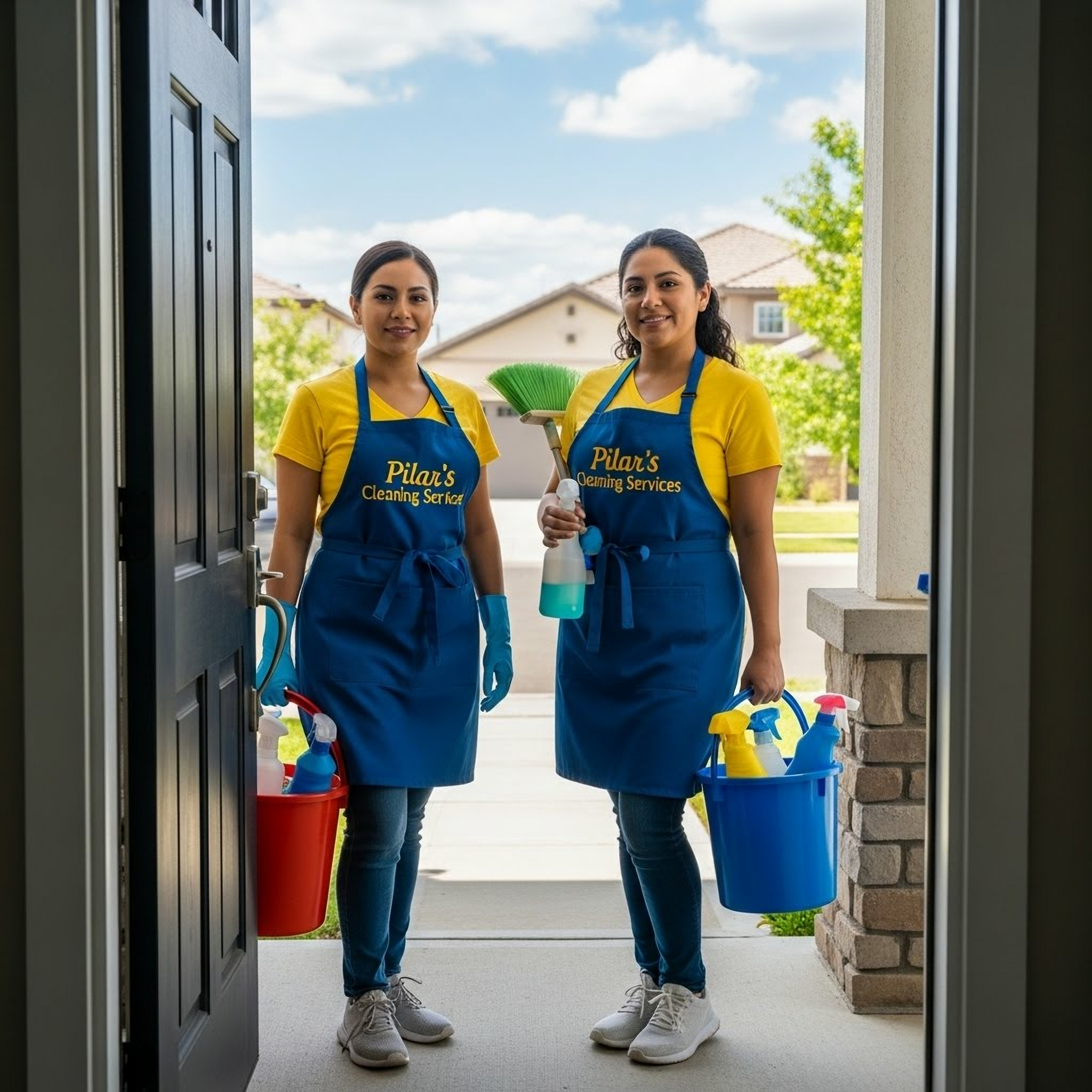 Professional house cleaning team from Pilar's Cleaning ready for reliable residential service in Germantown MD.
